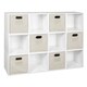preview thumbnail 7 of 41, Niche Cubo White Storage Sets with Foldable Fabric Storage Bins 12 cubes/ 6 bins - Beige