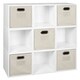 preview thumbnail 41 of 41, Niche Cubo White Storage Sets with Foldable Fabric Storage Bins 9 cubes/ 5 bins - Beige