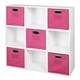 preview thumbnail 42 of 41, Niche Cubo White Storage Sets with Foldable Fabric Storage Bins 9 cubes/ 5 bins - Pink