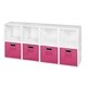 preview thumbnail 36 of 41, Niche Cubo White Storage Sets with Foldable Fabric Storage Bins 8 cubes/ 4 bins - Pink