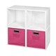 preview thumbnail 27 of 41, Niche Cubo White Storage Sets with Foldable Fabric Storage Bins 4 cubes/ 2 bins - Pink