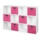 preview thumbnail 8 of 41, Niche Cubo White Storage Sets with Foldable Fabric Storage Bins 12 cubes/ 6 bins - Pink