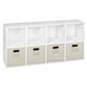 preview thumbnail 35 of 41, Niche Cubo White Storage Sets with Foldable Fabric Storage Bins 8 cubes/ 4 bins - Beige