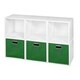 preview thumbnail 29 of 41, Niche Cubo White Storage Sets with Foldable Fabric Storage Bins 6 cubes/ 3 bins - Green
