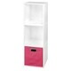 preview thumbnail 21 of 41, Niche Cubo White Storage Sets with Foldable Fabric Storage Bins 3 cubes/ 1 bin - Pink