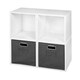 preview thumbnail 25 of 41, Niche Cubo White Storage Sets with Foldable Fabric Storage Bins 4 cubes/ 2 bins - Grey