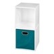 preview thumbnail 15 of 41, Niche Cubo White Storage Sets with Foldable Fabric Storage Bins 2 cubes/ 1 bin - TEAL
