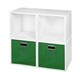 preview thumbnail 24 of 41, Niche Cubo White Storage Sets with Foldable Fabric Storage Bins 4 cubes/ 2 bins - Green