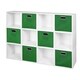 preview thumbnail 5 of 41, Niche Cubo White Storage Sets with Foldable Fabric Storage Bins 12 cubes/ 6 bins - Green