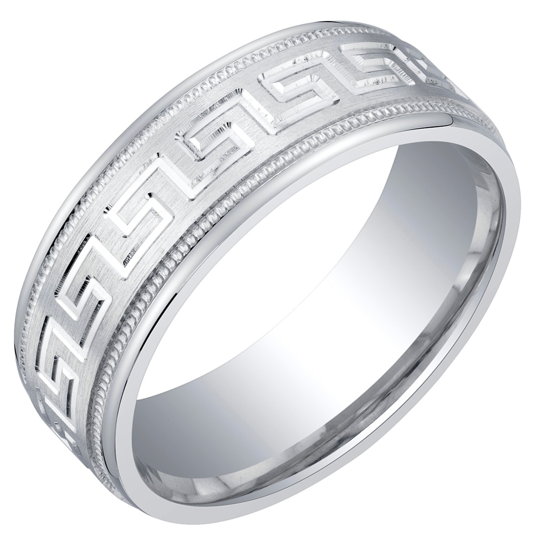 Jewels By Lux Sterling Silver 7mm Half Round Milgrain Band Jewels By Lux Sterling Silver 7mm Half Round Milgrain Band