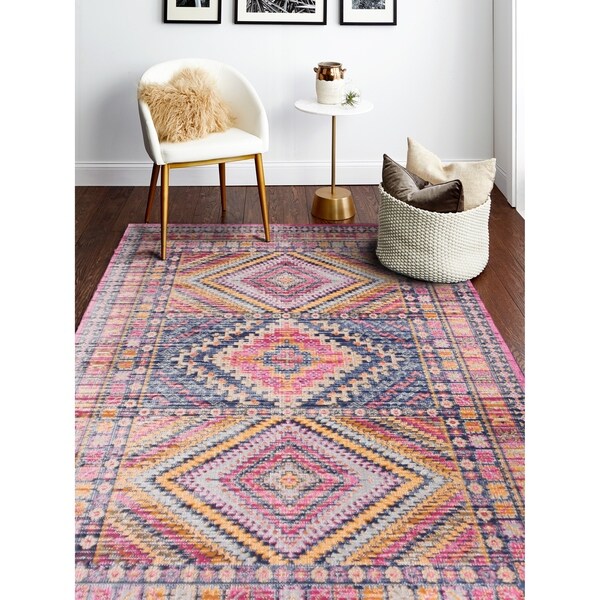 Nick Fuchsia Transitional Area Rug - 5'3" x 7'6"