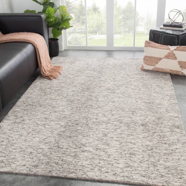 Emrys Handmade Solid Grey White Area Rug Overstock 21703686