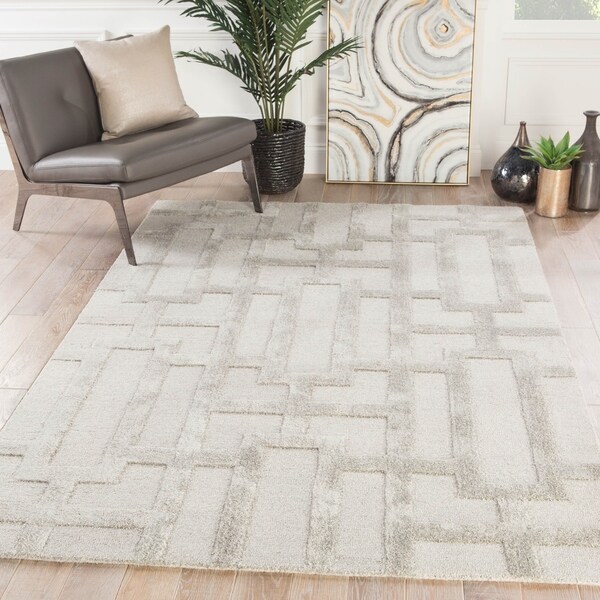 Alden Handmade Trellis Light Gray Area Rug - 9' x 13'