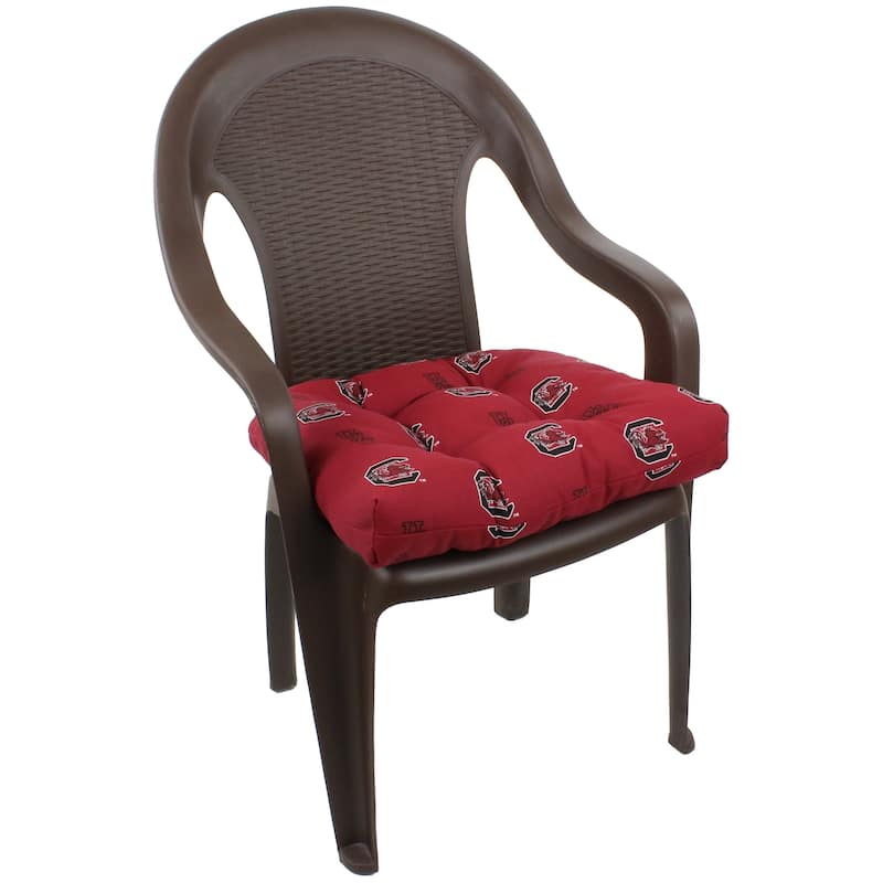 South Carolina Gamecocks Indoor / Outdoor Seat Cushion Patio D Cushion 20" x 20", 2 Tie Backs - 20" x 20" x 3"