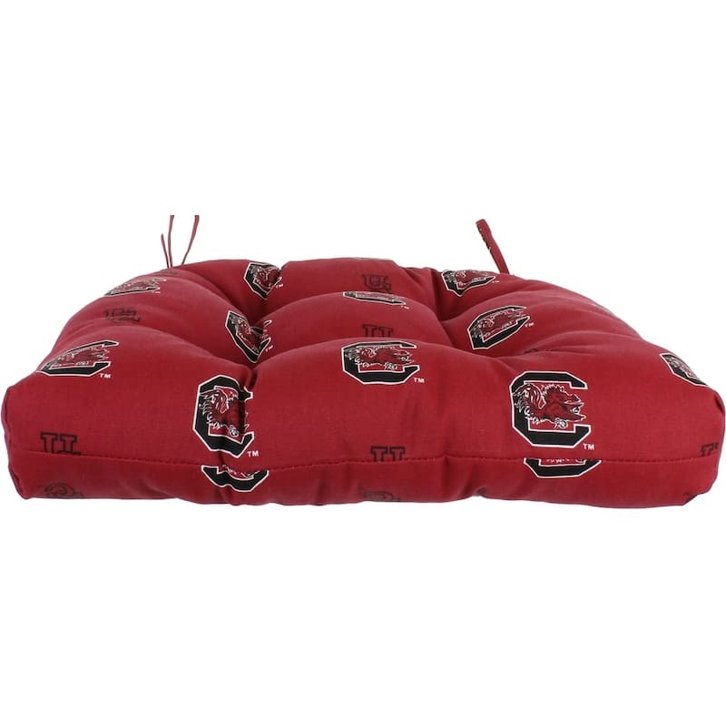 South Carolina Gamecocks Indoor / Outdoor Seat Cushion Patio D Cushion 20" x 20", 2 Tie Backs - 20" x 20" x 3"