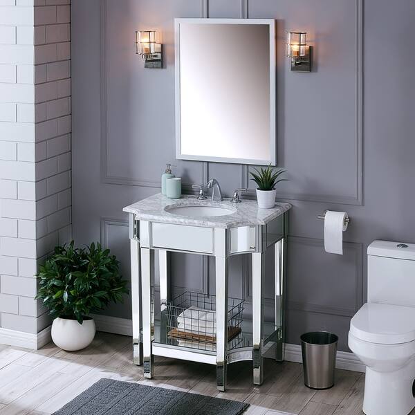 Darvil Marble and Mirrored Vanity Sink