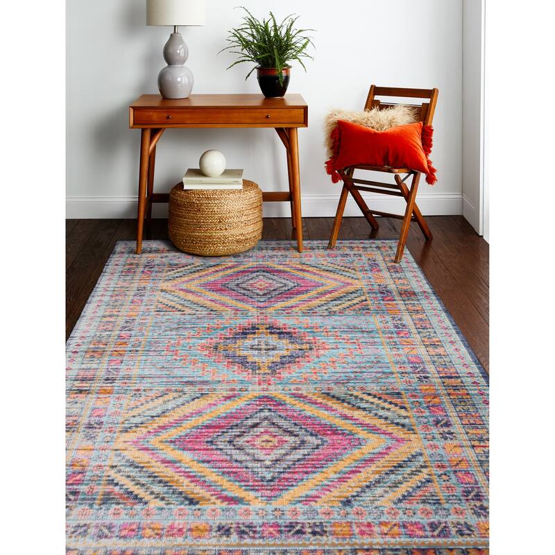 Bashian Nick Transitional Distressed Multicolor Oriental Area Rug