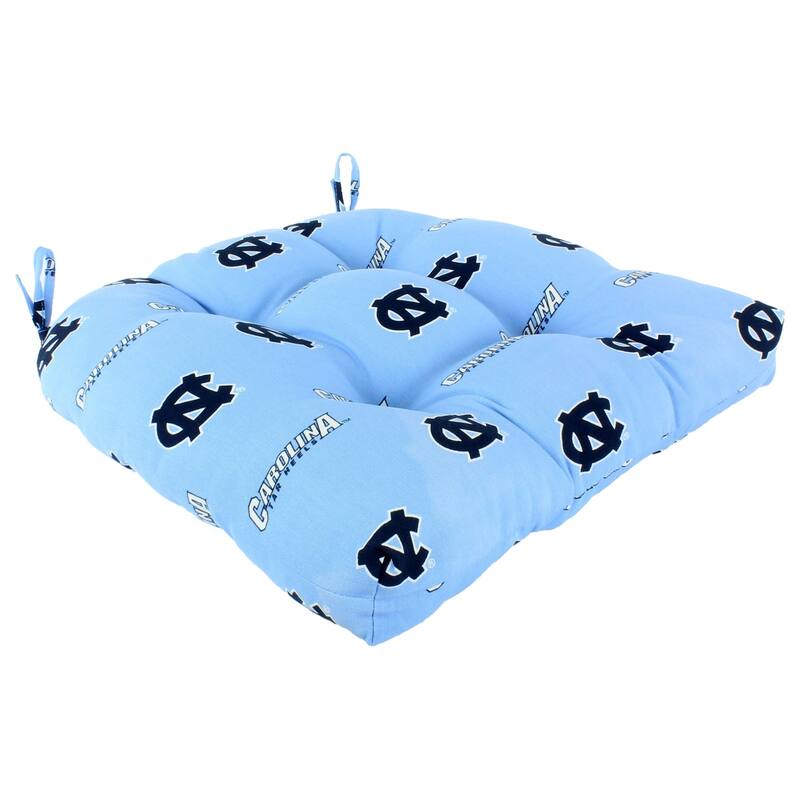 North Carolina Tar Heels Indoor / Outdoor Seat Cushion Patio D Cushion 20" x 20", 2 Tie Backs - 20" x 20" x 3"