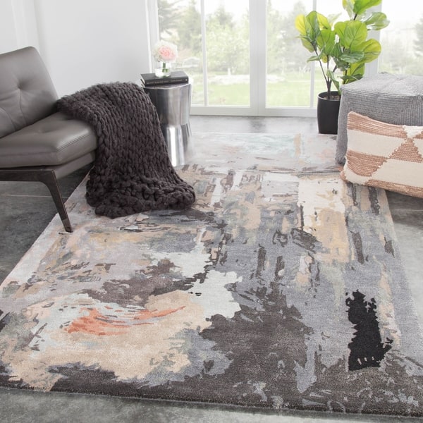 Shop Morisot Handmade Abstract Gray Blush Area Rug 5 X 8 On Sale Overstock 21705126