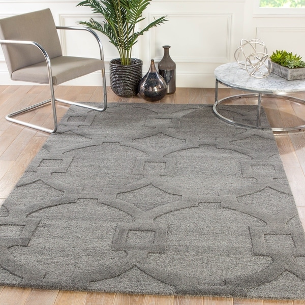 Bronx Handmade Trellis Light Gray/ Gray Area Rug - 2' x 3'