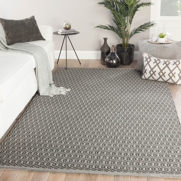 Durant Indoor/ Outdoor Trellis Gray Area Rug - 2' x 3'