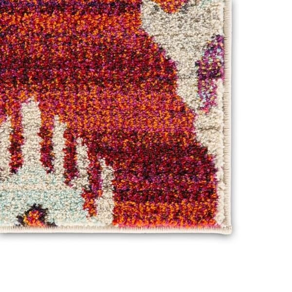 Pandar Ikat Ivory Pink Area Rug 5 3 X 7 6 On Pandar Ikat Ivory Pink Area Rug
