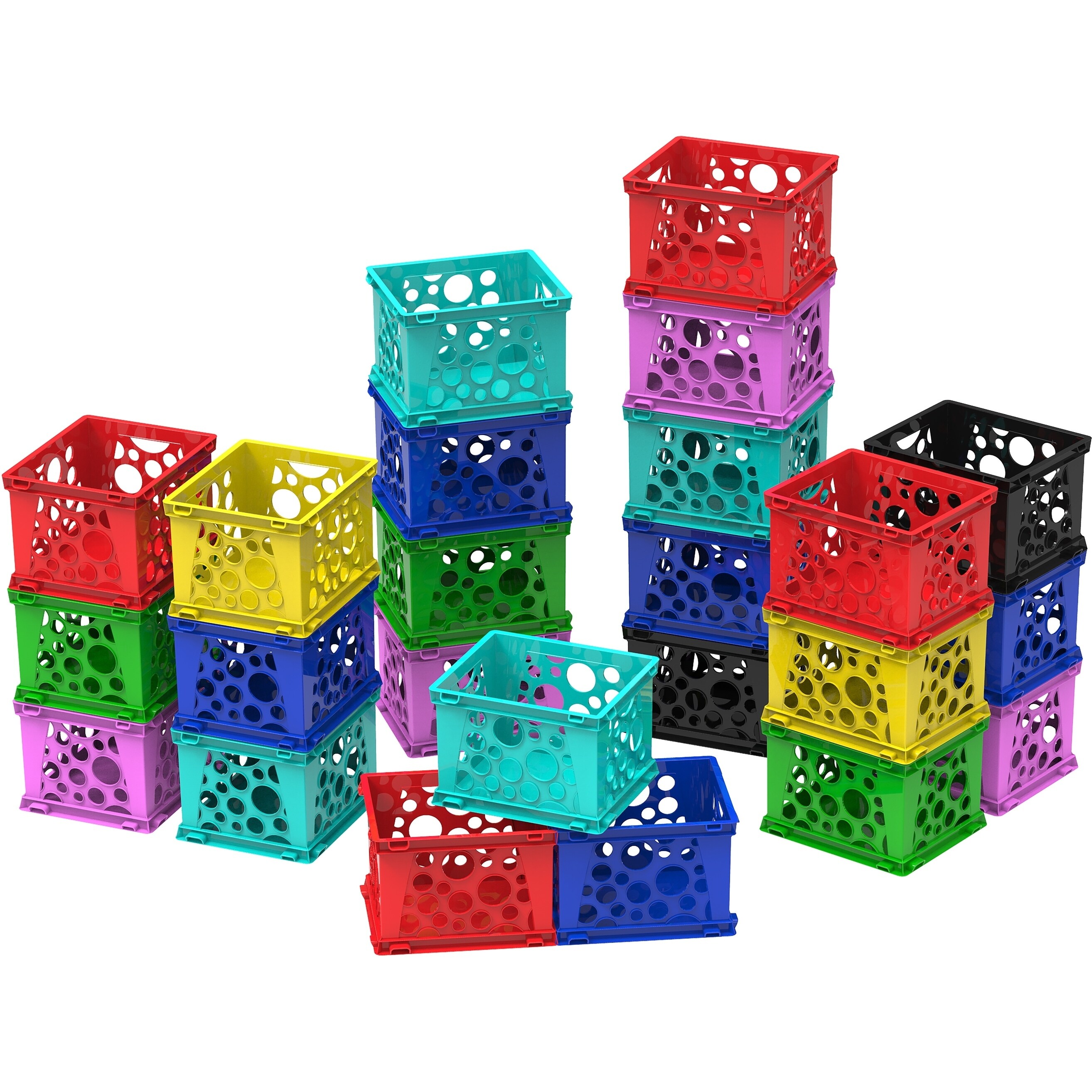 Storex Mini Crate / Classroom Multi Colors (12 units/pack) - Bed