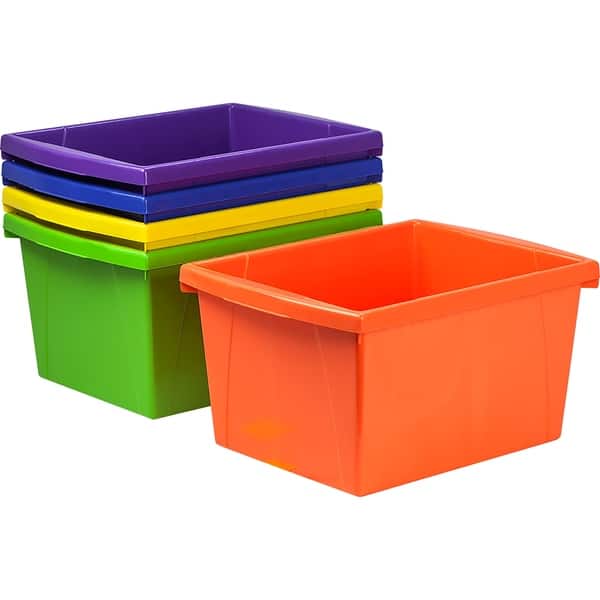 Storex 5.5 Gallon & 21 L Classroom Storage Bin / Assorted Colors