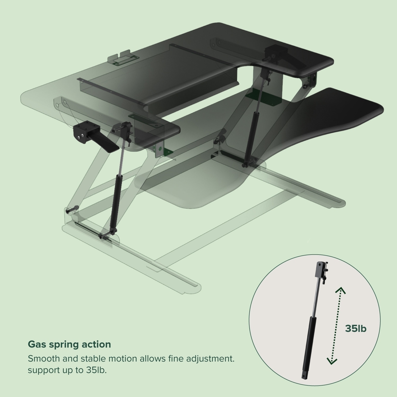 Zinus Molly Smart Adjust Standing Desk Height Adjustable Desktop Workstation 28 x 21 Espresso