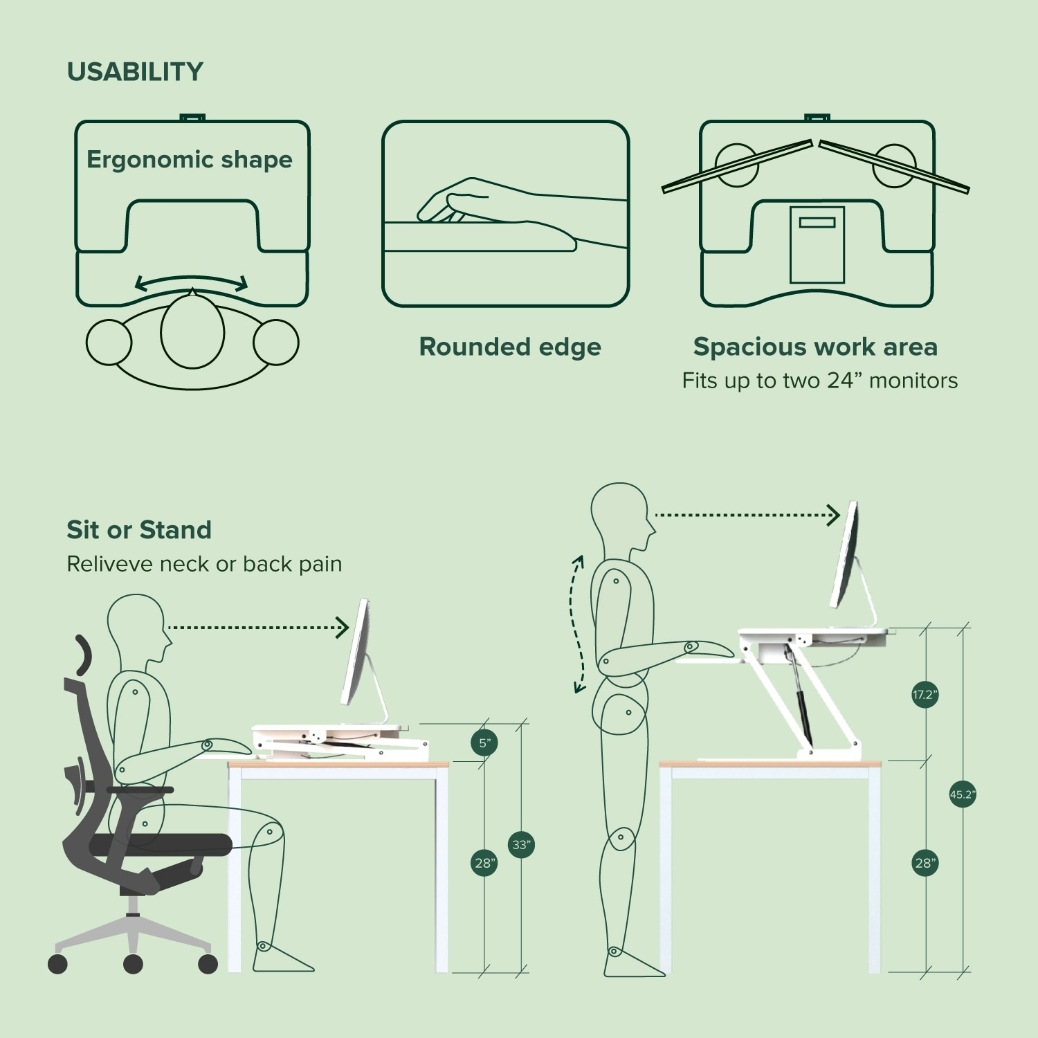 Zinus Molly Smart Adjust Standing Desk Height Adjustable Desktop Workstation 28 x 21 Espresso