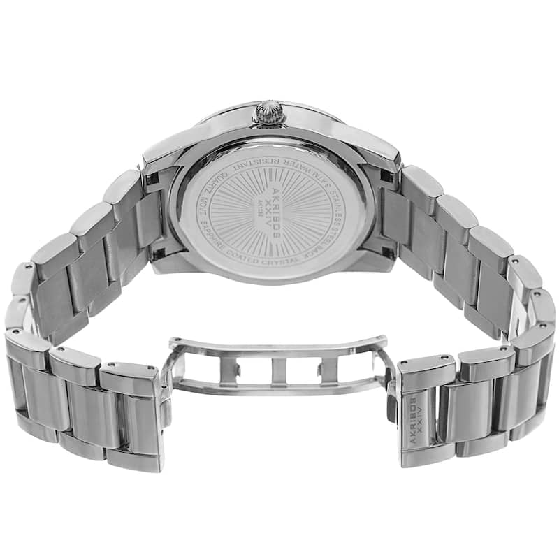 Akribos XXIV Men's Calendar Date Stainless Steel Silver-tone Bracelet Watch