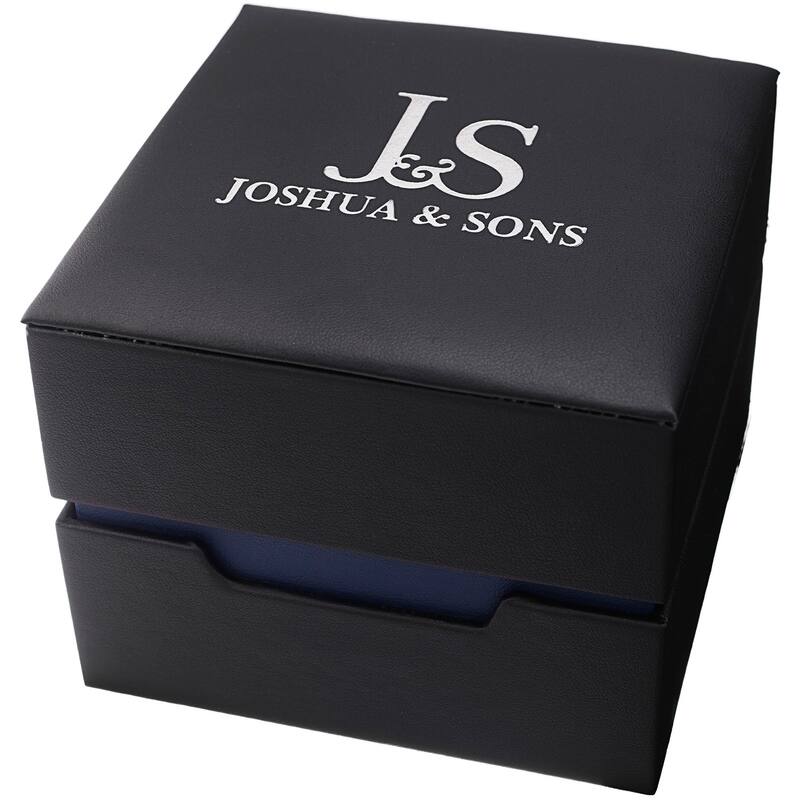 Joshua & Sons Men's Calendar Date Radiant Crystal Black Bracelet Watch