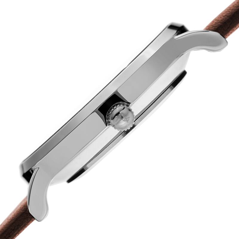 August Steiner Men's Date Multifunction Brown Leather Strap Watch