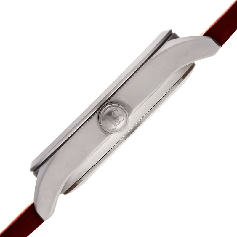 Joshua & Sons Men's Marble Designed Brown Leather Strap Watch