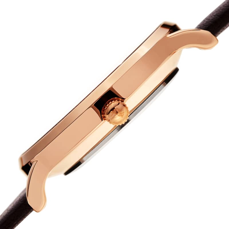 August Steiner Men's Date Multifunction Brown Leather Strap Watch