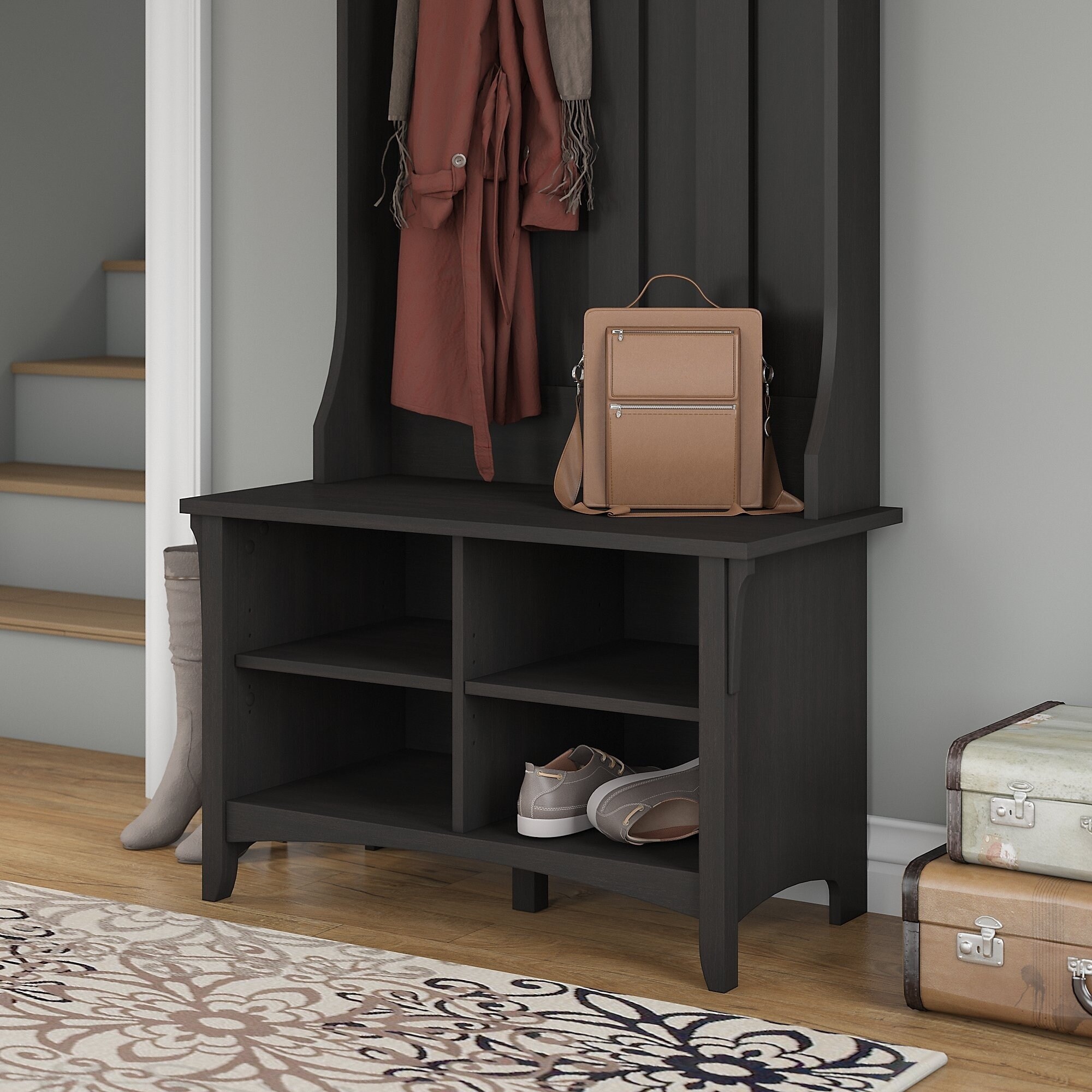 Shop The Gray Barn Lowbridge Shoe Storage Bench In Vintage Black