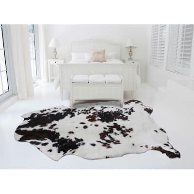 BLACK BROWN WHITE Real Natural Cowhide Rug Area Rugs