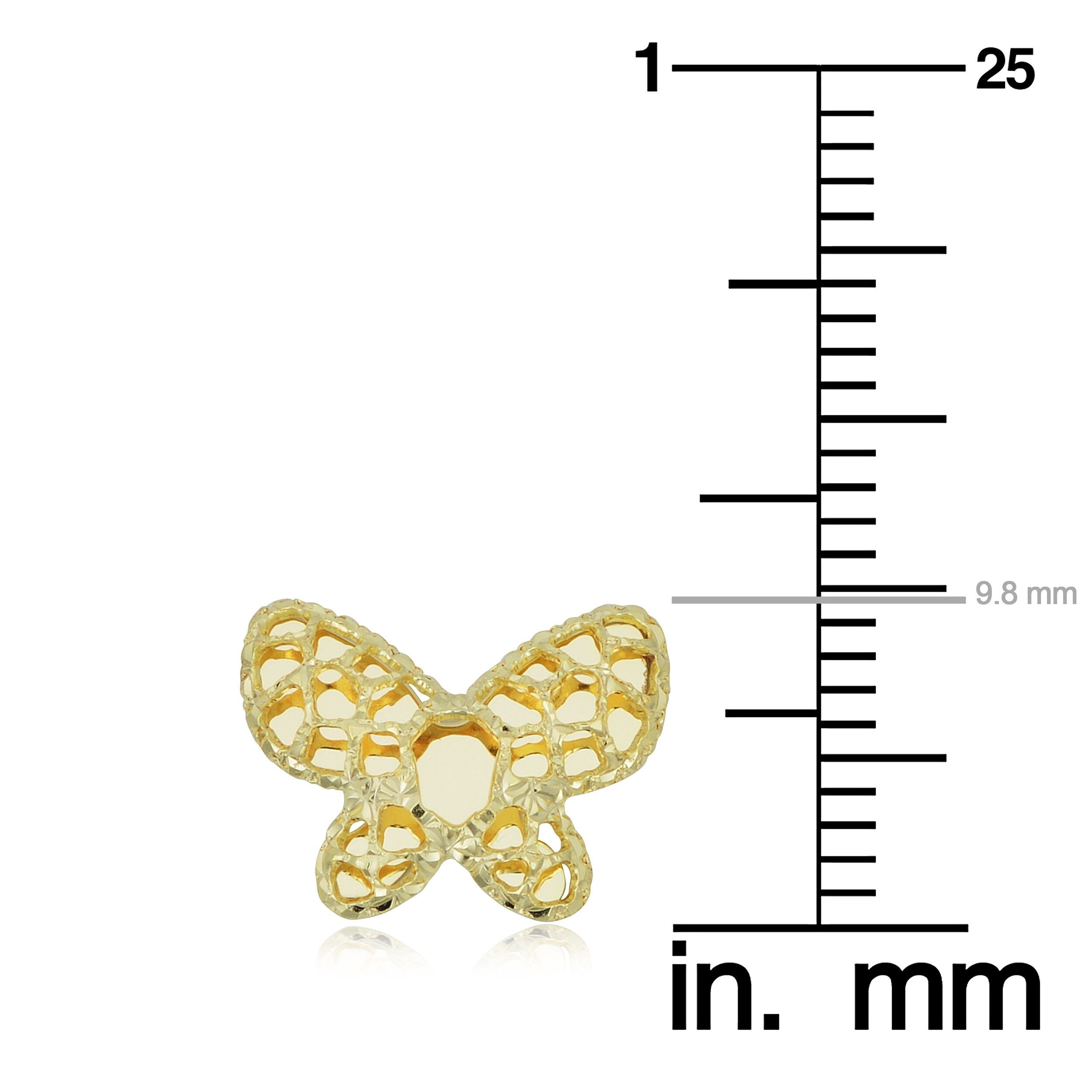 Sonia Jewels 14k Yellow Gold Butterfly White Cubic Zirconia CZ Womens Stud Earrings