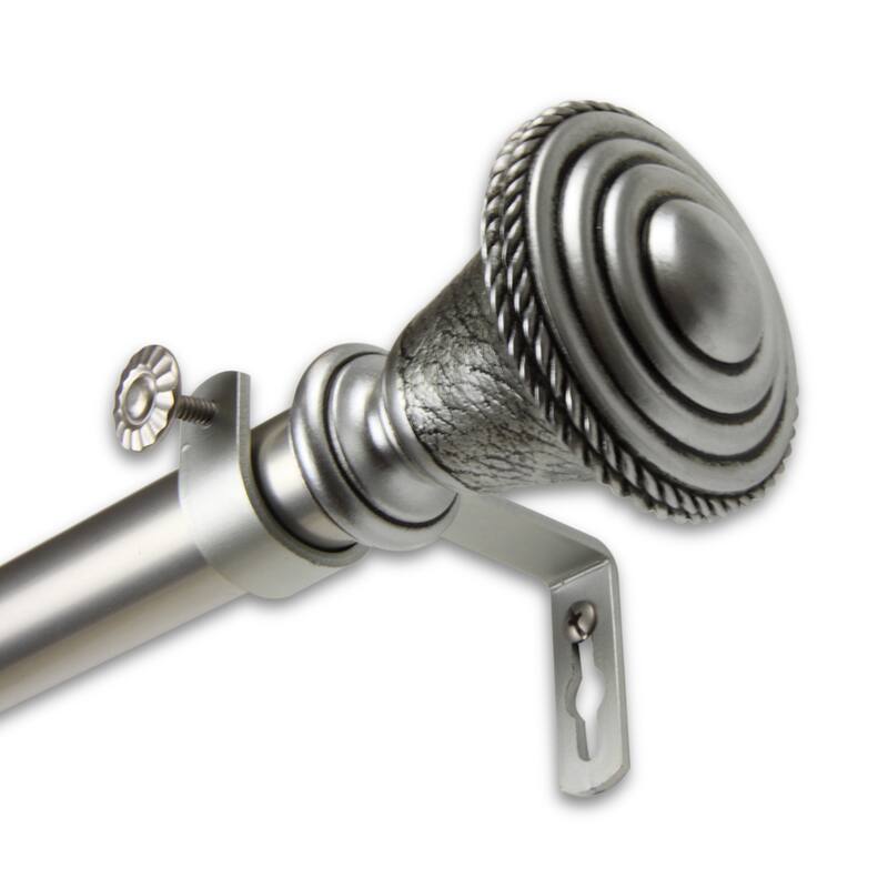InStyleDesign Sheridan 1 inch Diameter Adjustable Curtain Rod - 48 to 84 inches - satin nickel