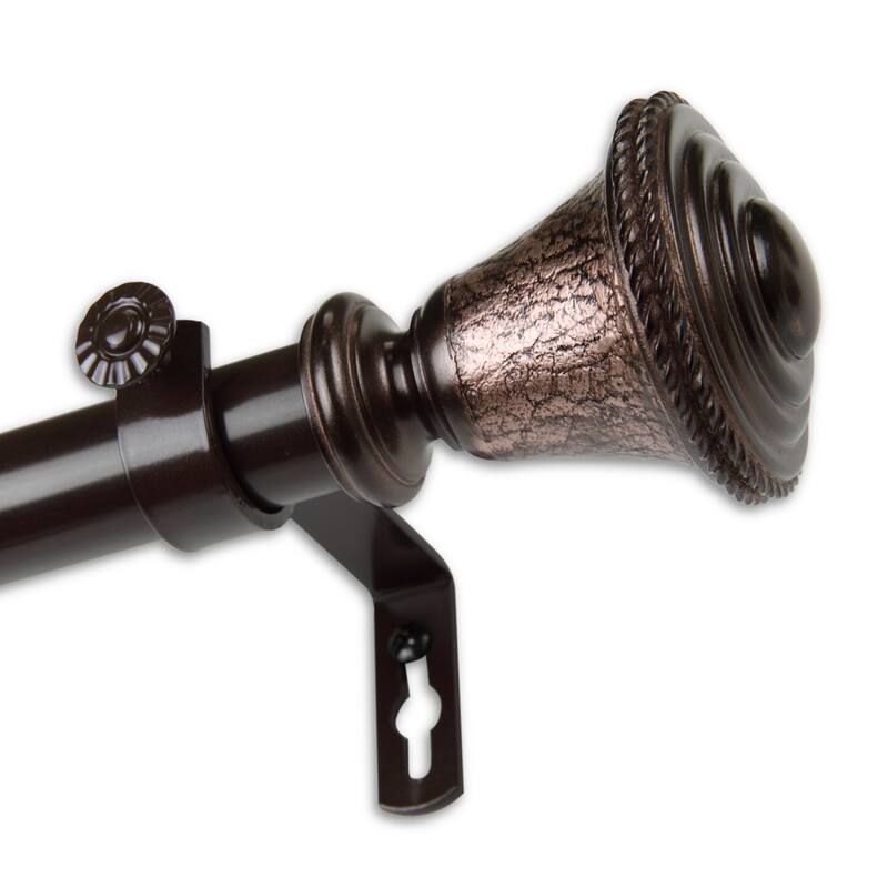 InStyleDesign Sheridan 1 inch Diameter Adjustable Curtain Rod - 66 to 120 inches - bronze