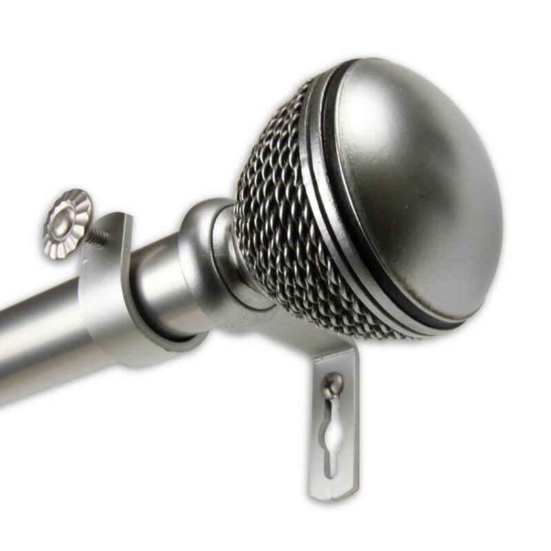 InStyleDesign Plait 1 inch Diameter Adjustable Curtain Rod - 28 to 48 inches - satin nickel