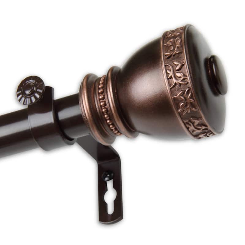 InStyleDesign Tahlia 1 inch Diameter Adjustable Curtain Rod - 28 to 48 inches - bronze