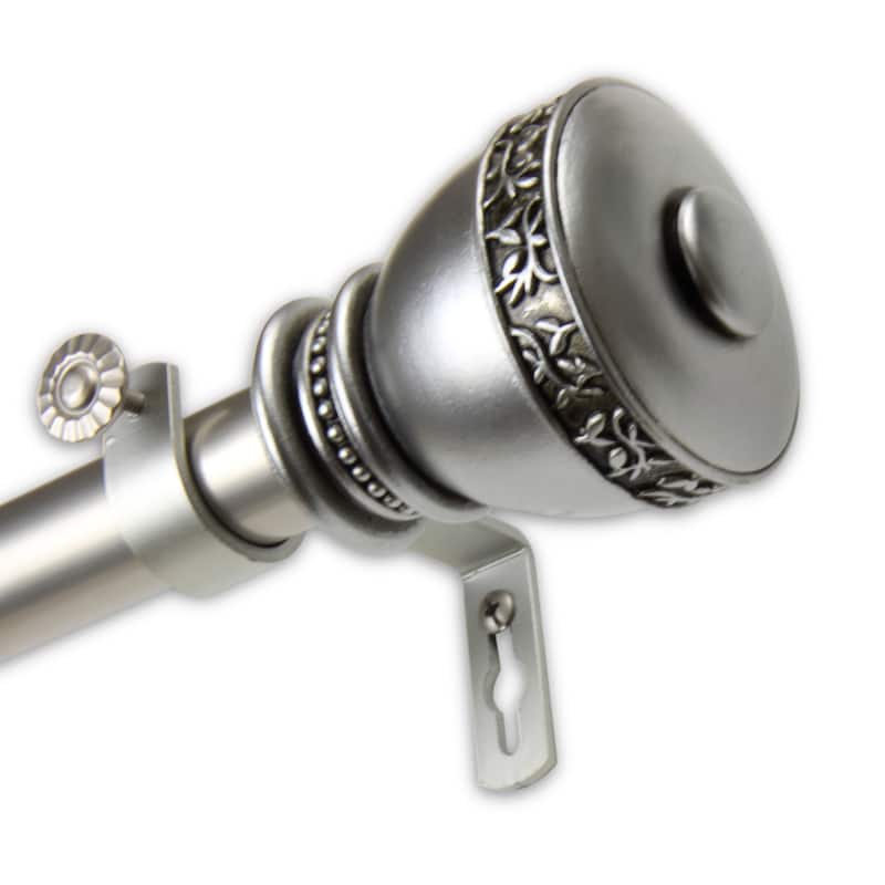 InStyleDesign Tahlia 1 inch Diameter Adjustable Curtain Rod - 48 to 84 inches - satin nickel