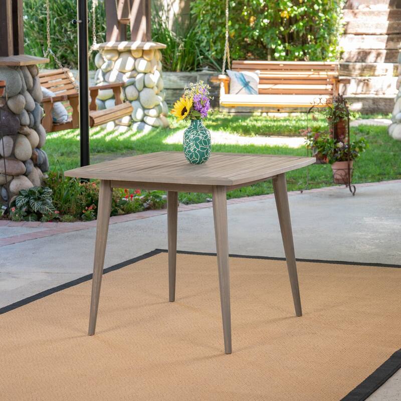 Stamford Outdoor Dining Table with Straight Legs by Christopher Knight Home - 30"H x 35.50"W x 35.50"D