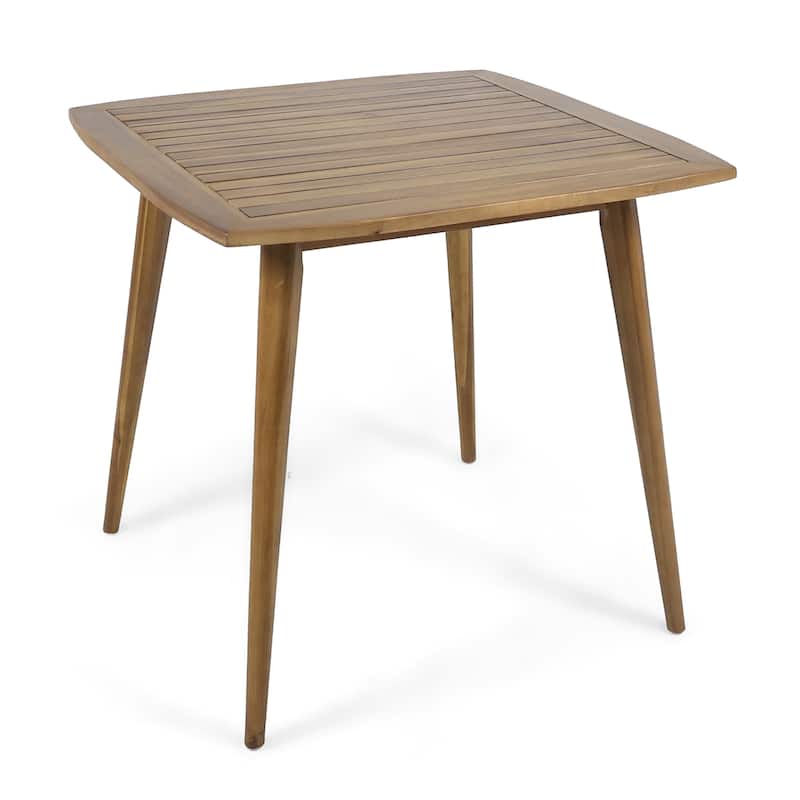 Stamford Outdoor Dining Table with Straight Legs by Christopher Knight Home - 30"H x 35.50"W x 35.50"D - teak finish