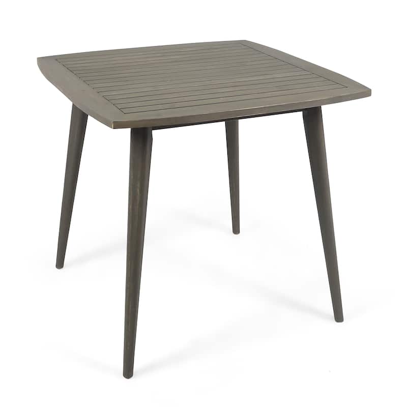 Stamford Outdoor Dining Table with Straight Legs by Christopher Knight Home - 30"H x 35.50"W x 35.50"D - Grey Finish