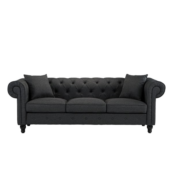 Baxton Studio Venza Mid Modern Walnut Wood Fabric Upholstered 3 Seater Sofa Light Brown - Baxton Studio from Target | myweddingShop