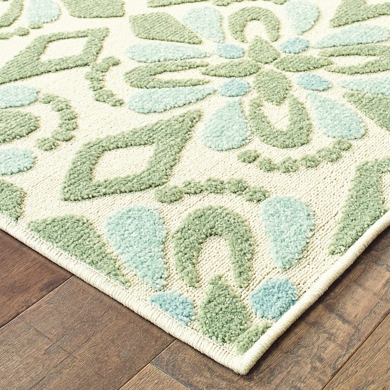 Vista Home Perryville Floral Panel Mixed Pile Indoor/ Outdoor Area Rug