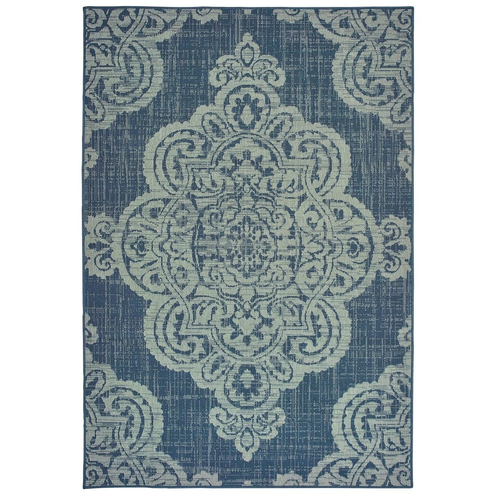 Style Haven Marianna Center Medallion Loop Pile Indoor Outdoor Rug