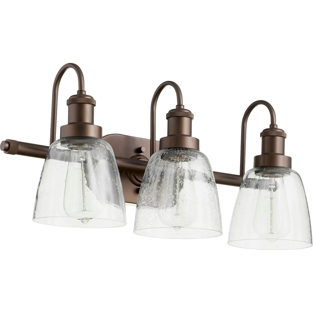 Shop Quorum International Clear Seeded Glass Vanity Or Sconce Family 3 Light Overstock 21710233